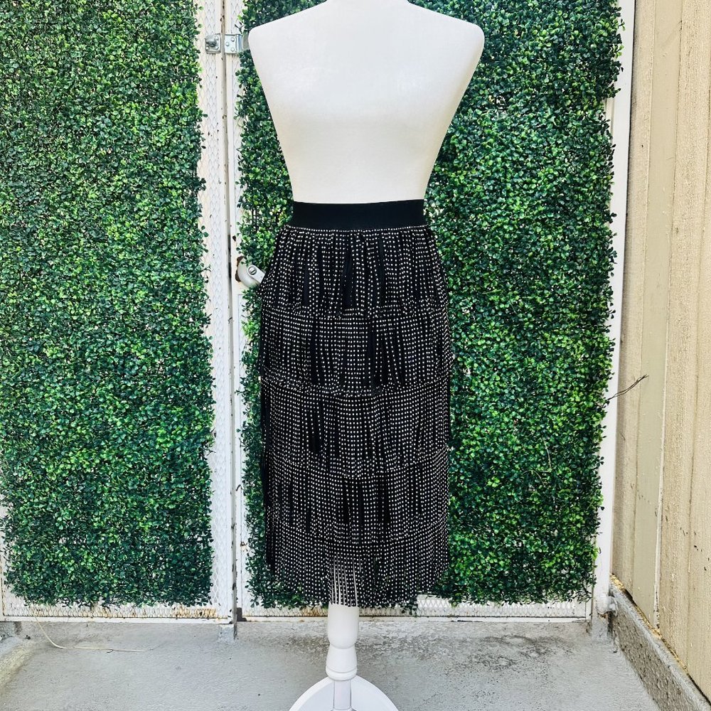 Gorgeous Studded Fringe Skirt XS